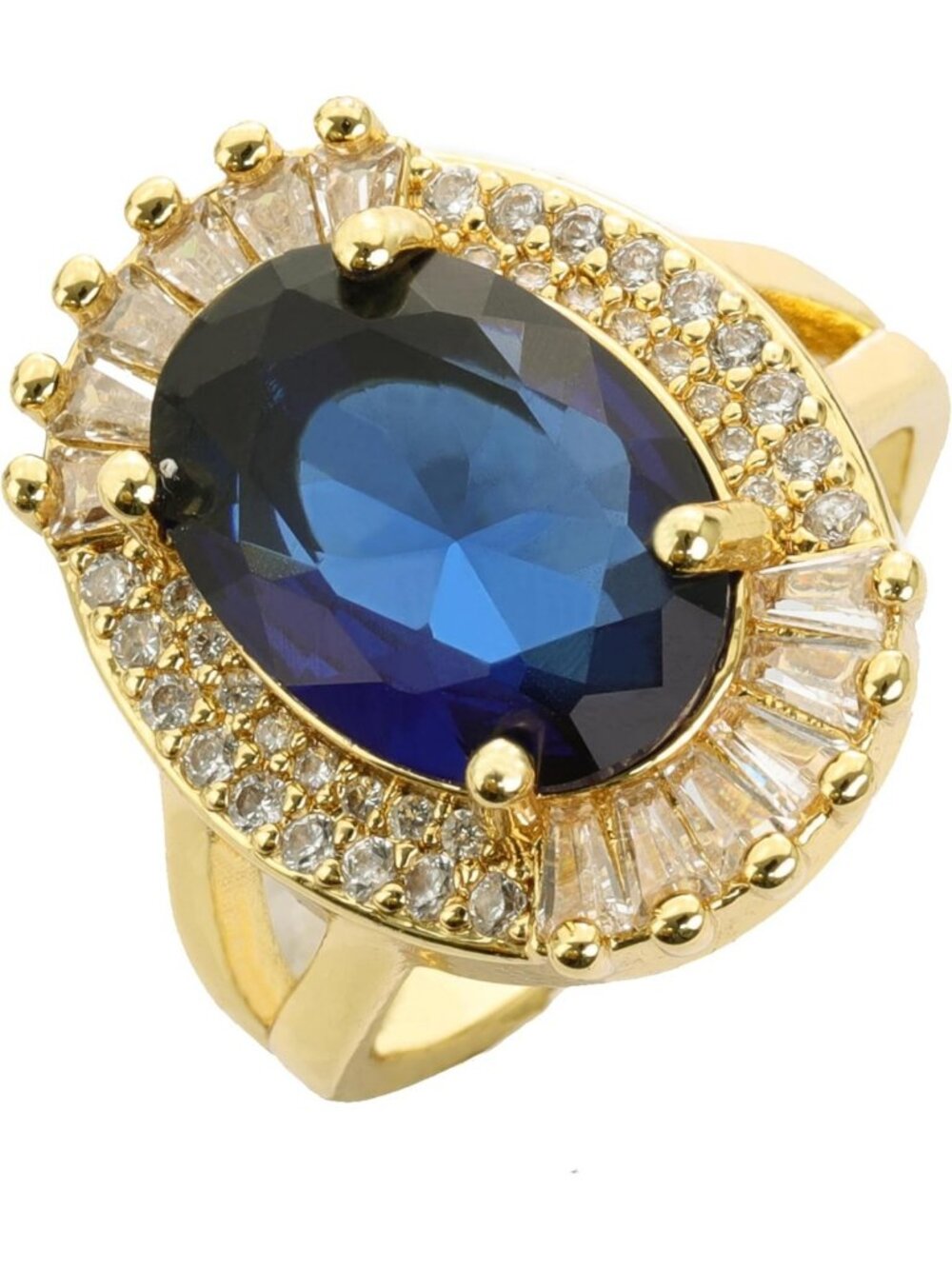Adjustable Vintage Blue Zirconia Women's Stacking Ring - Perfect Holiday Gift!
